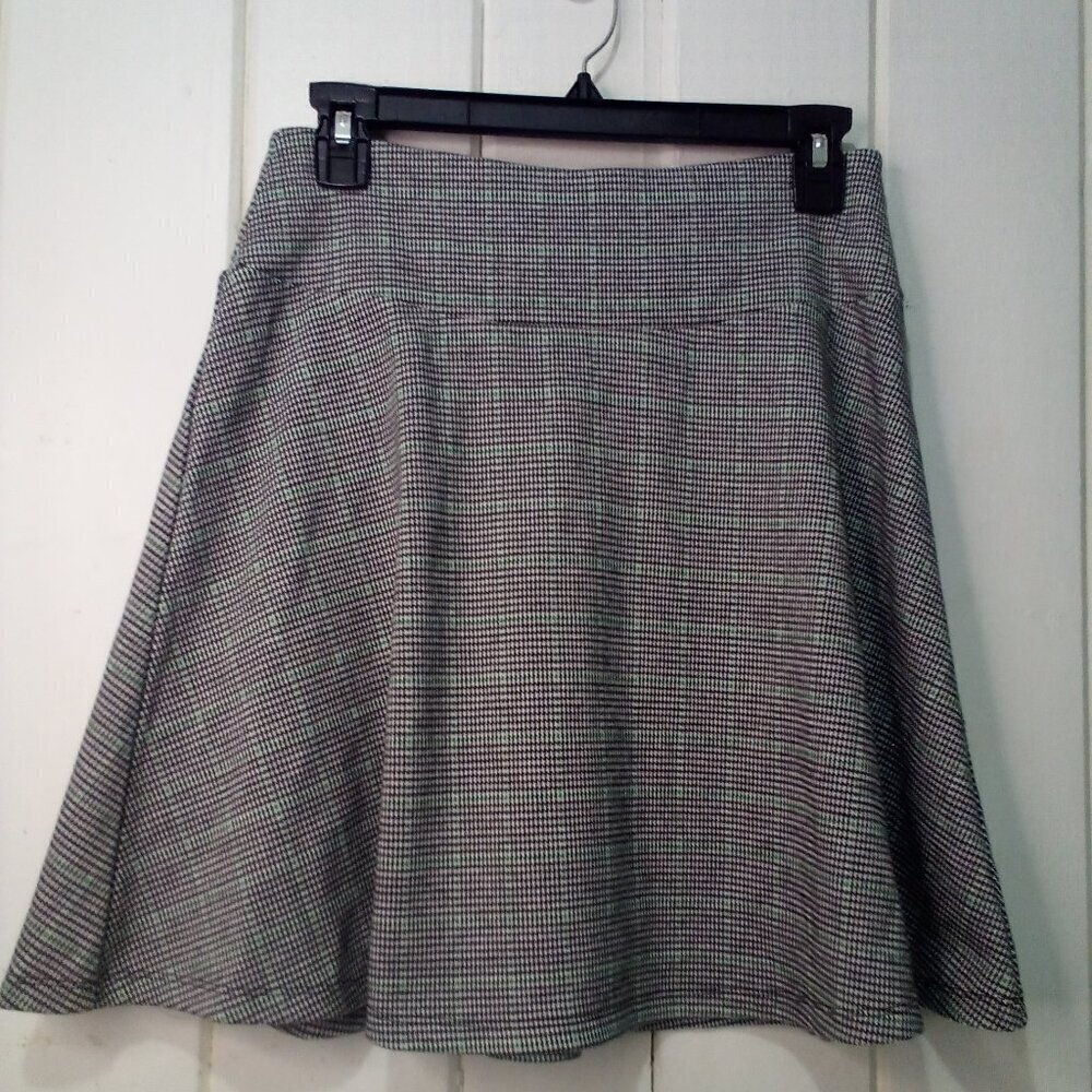Loft Skirt Women XS A-Line Short Plaid Classic Black Green